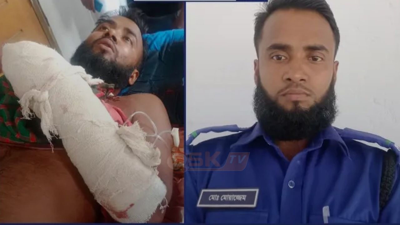 গ্রাম পুলিশকে কু'পিয়ে যখম