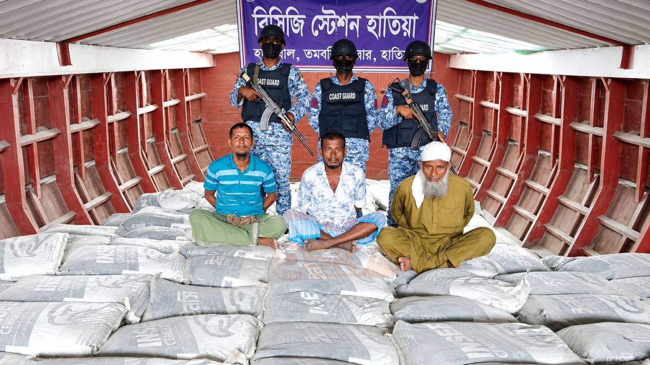 মিয়ানমারে পাচার হচ্ছিল ১,৩৬০ বস্তা সিমেন্ট, গ্রে'প্তার ৩