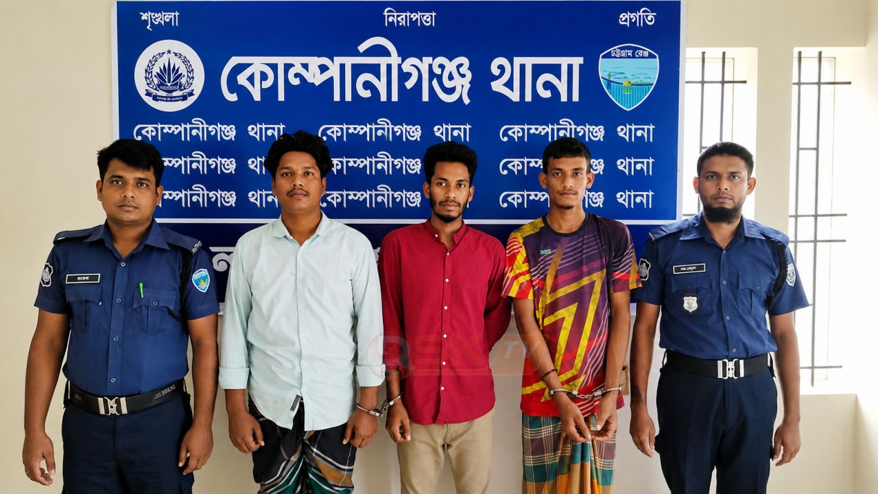 কোম্পানীগঞ্জে অপহরণ মা'মলায় পুলিশের জালে ৩ আ'সামি গ্রেপ্তার