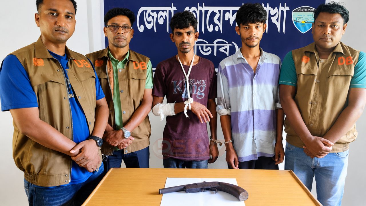 নোয়াখালীতে দেশীয় তৈরি আগ্নেয়া'স্ত্রসহ দুইজন গ্রে'প্তার