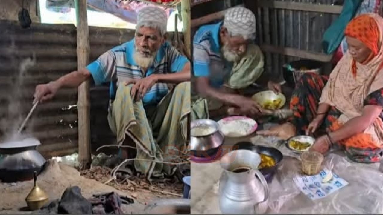 প্রতিবন্ধী স্ত্রীকে আগলে রেখেছেন বৃদ্ধ স্বামী, বয়সের ভারেও ছাড়েননি দায়িত্ব