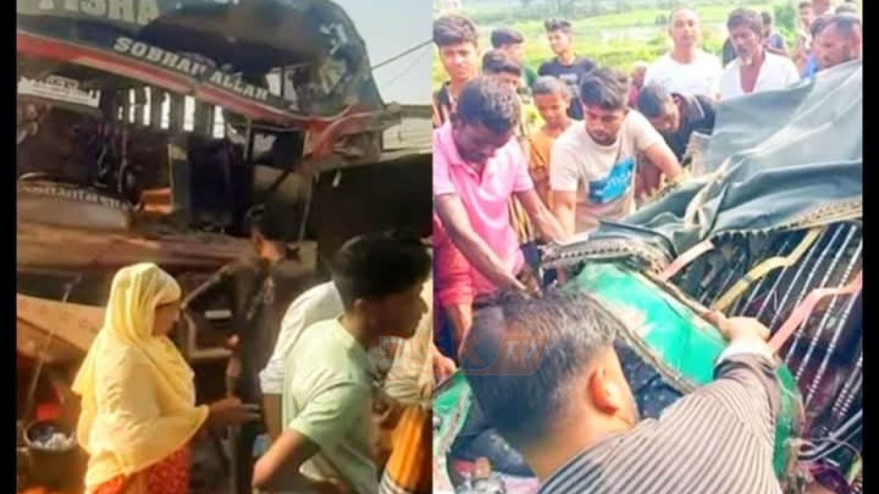 ময়মনসিংহে বাস-সিএনজি সংঘর্ষে নিহ'ত ৭, একই পরিবারের ৪ জন